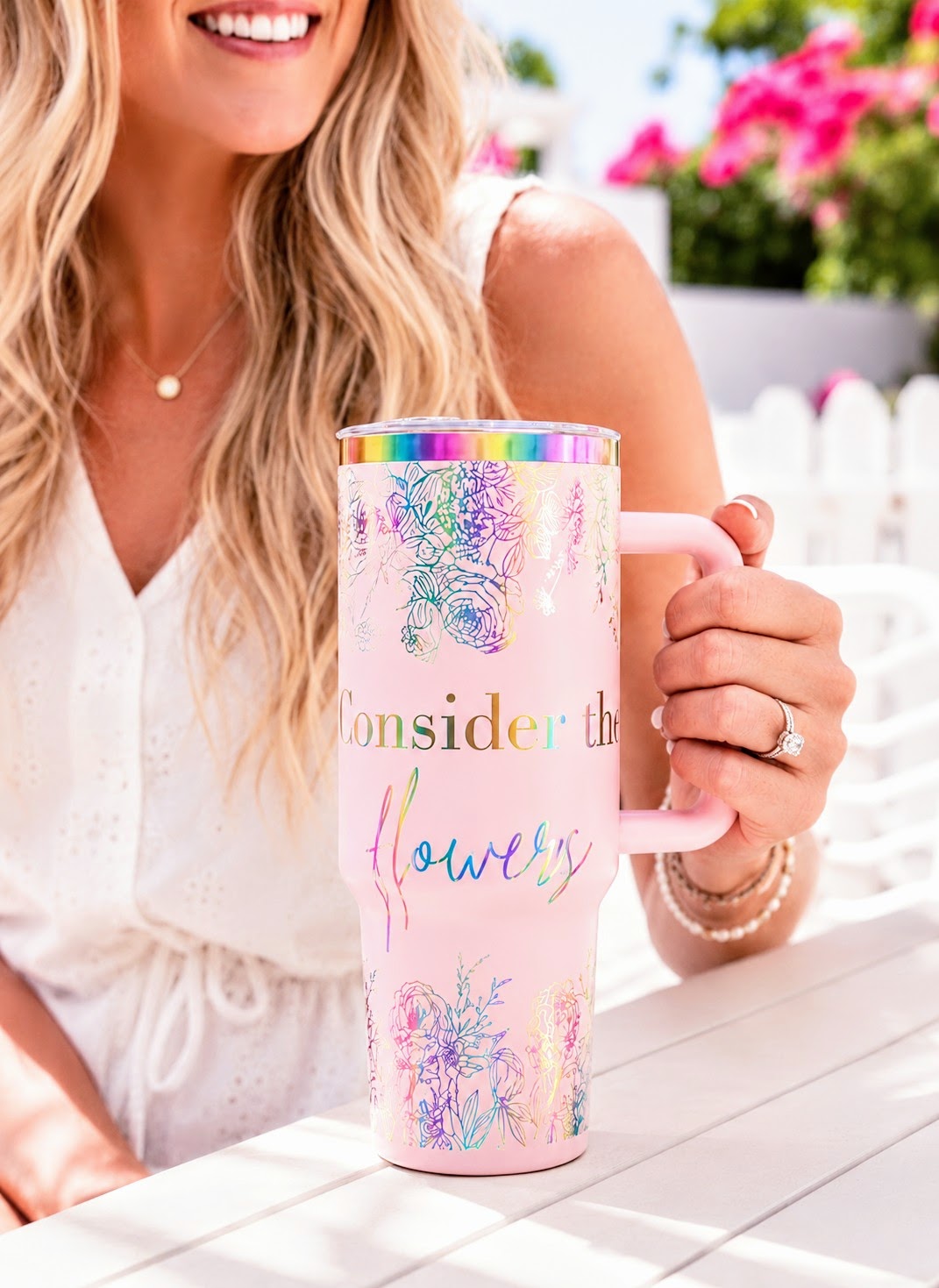 Consider the Wildflowers Christian Scripture Tumbler | Matthew 6:28–30 Faith Tumbler