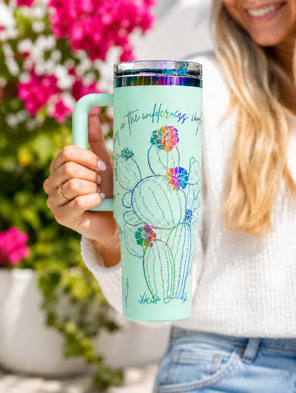 Isaiah 43:19 Cactus Tumbler | Christian Stainless Steel Tumbler
