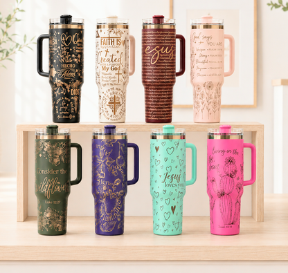Bold Faith Christian Scripture Tumbler – Laser Engraved Stainless Steel Tumbler