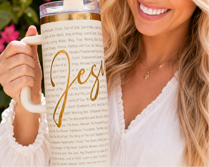 Names of God Tumbler | Christian Scripture Engraved Stainless Steel