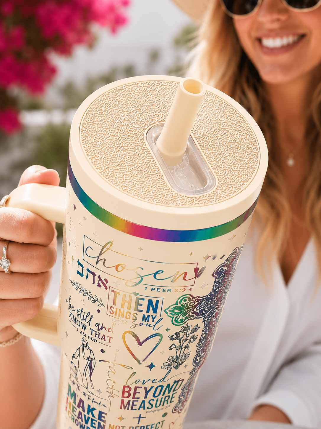 Sparkle 40oz Flip Top Tumbler Lid | Spill-Resistant Replacement Lid